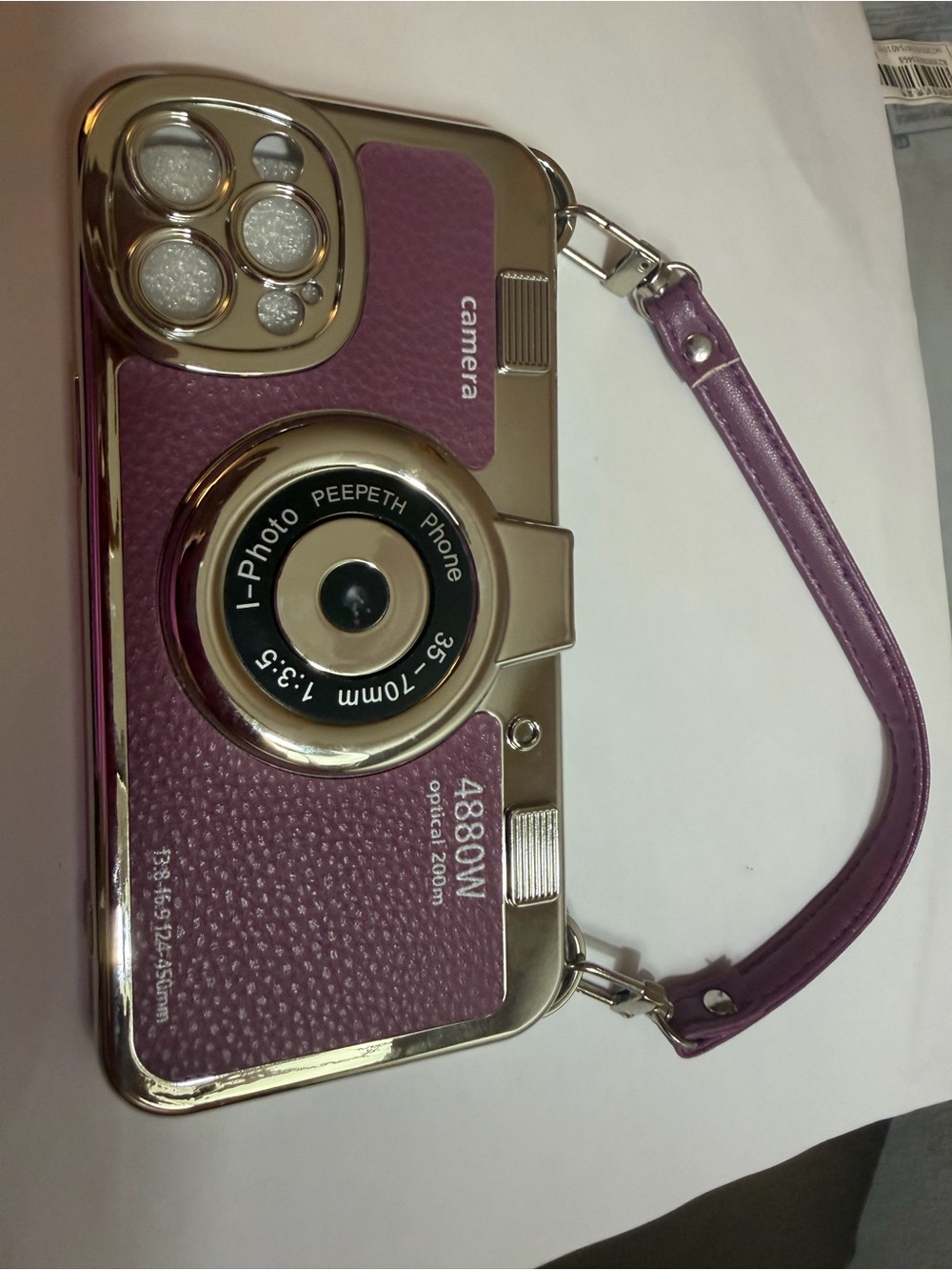 Unbranded Purple Camera-Style Phone Case with Wrist Strap iPhone 12 Pro Max NEW!